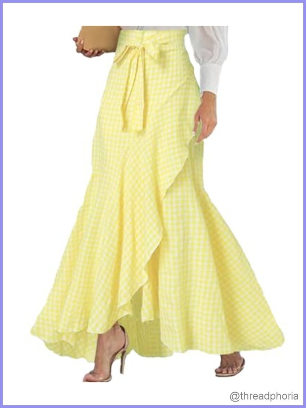 Flowing Maxi Skirt High Rise with Tie Belt